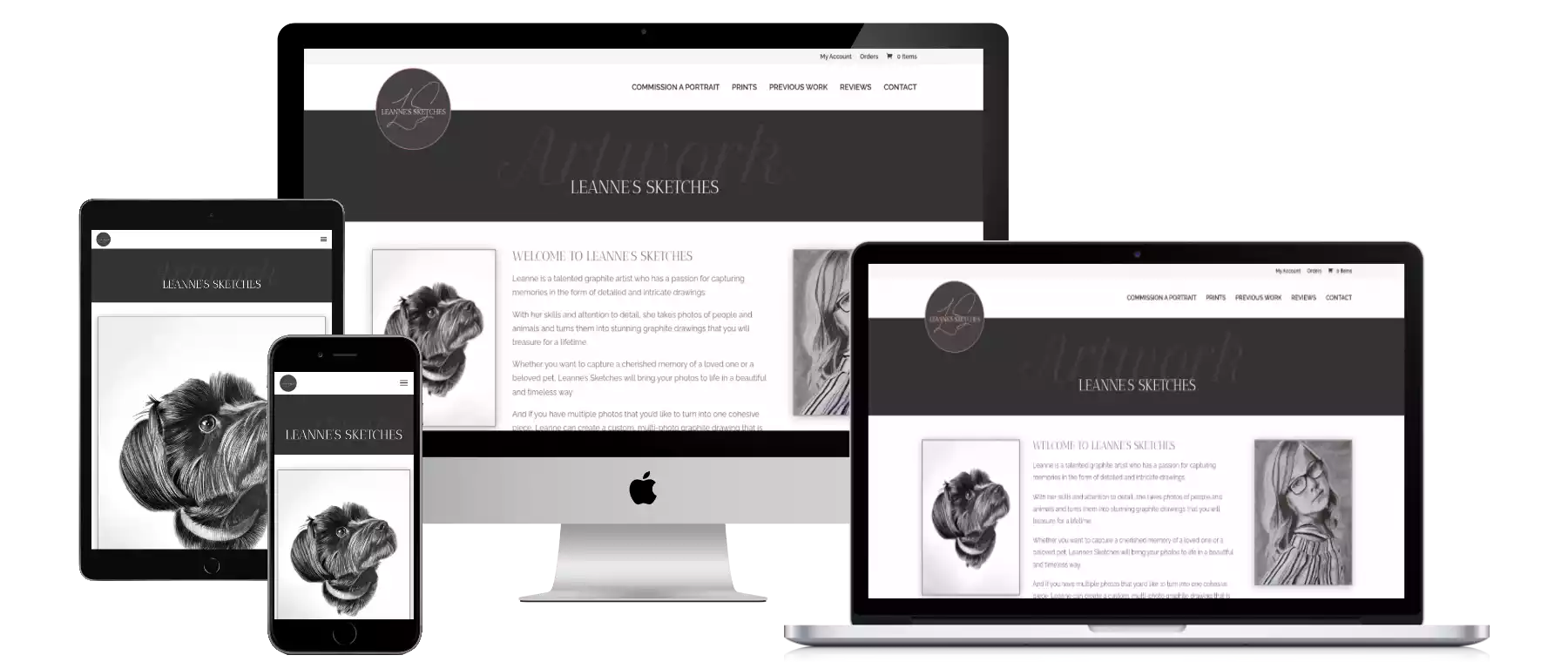 Leannes Sketches Mockup of a website designed by IT Kabin